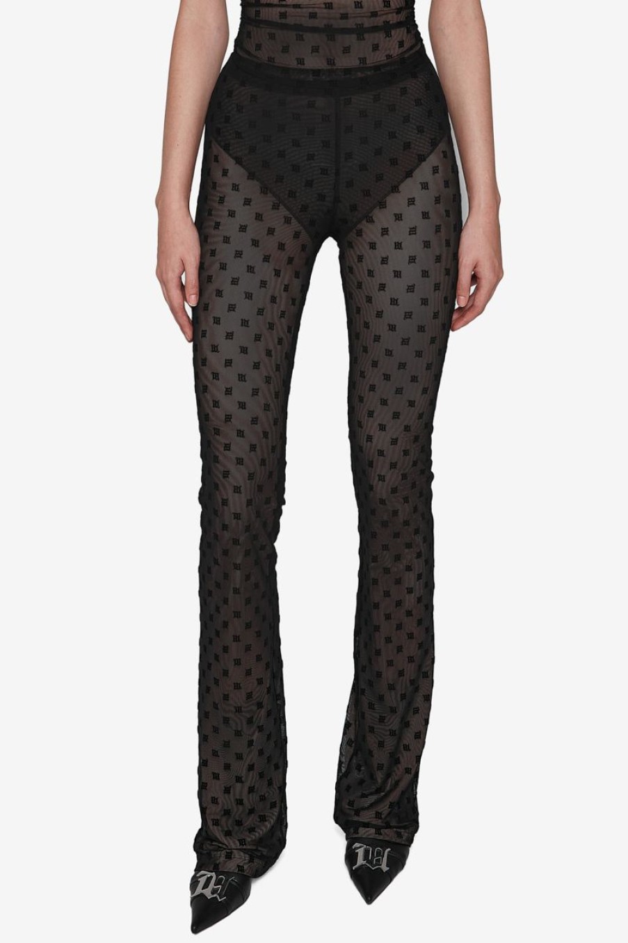 MISBHV Mesh Monogram Trousers Black Clearance