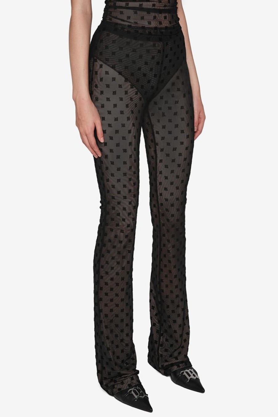 MISBHV Mesh Monogram Trousers Black Clearance