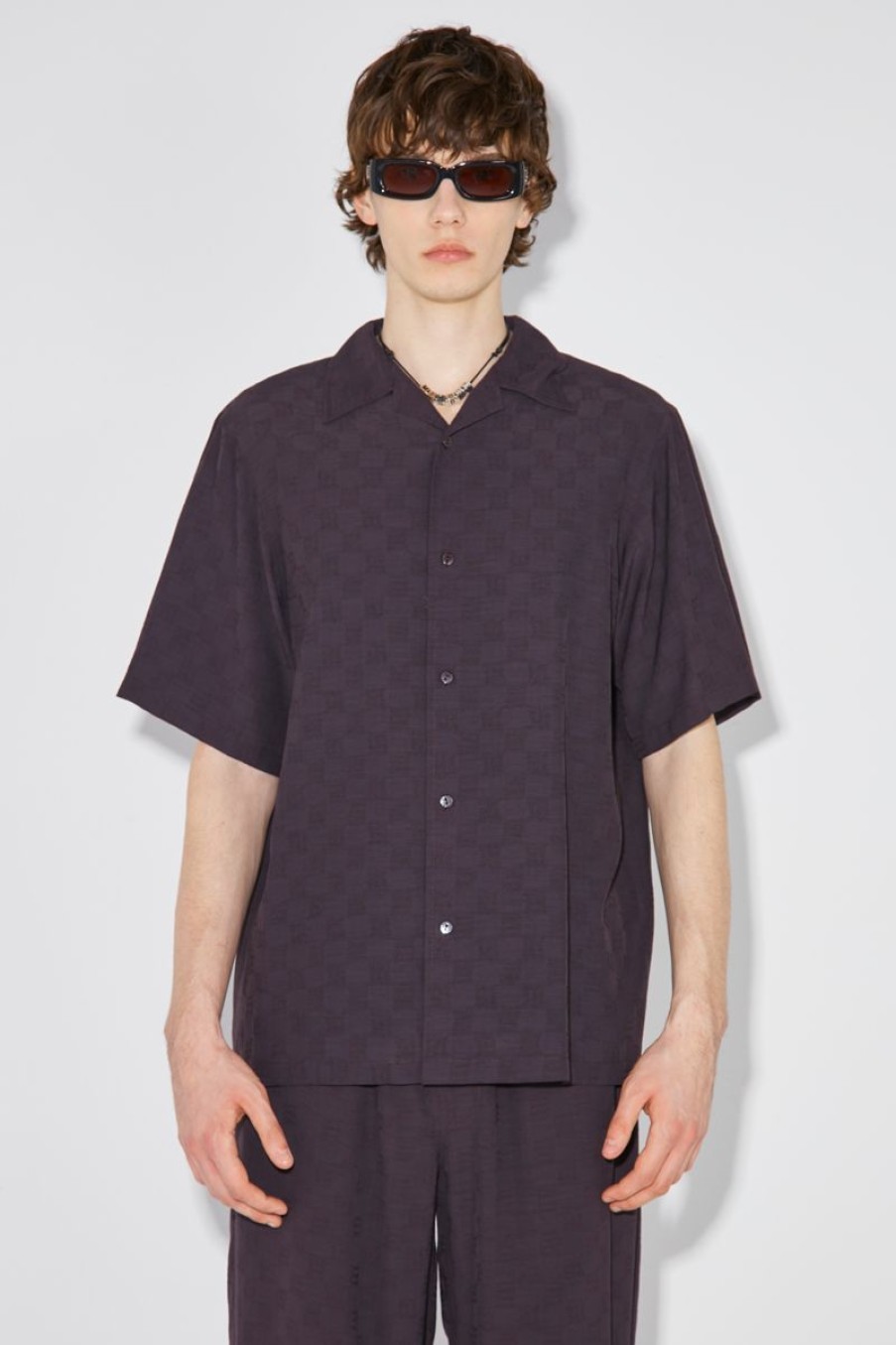 MISBHV Resort Monogram Viscose Wool Shirt Washed Black Online