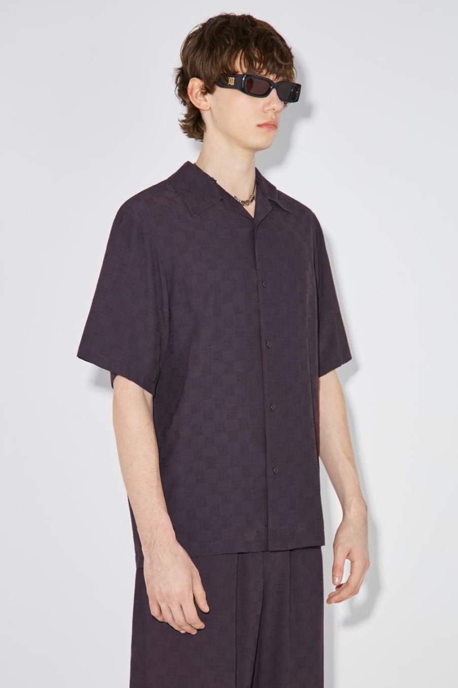 MISBHV Resort Monogram Viscose Wool Shirt Washed Black Online