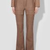 MISBHV Matte Faux Leather Bootcut Moto Trousers Brown New