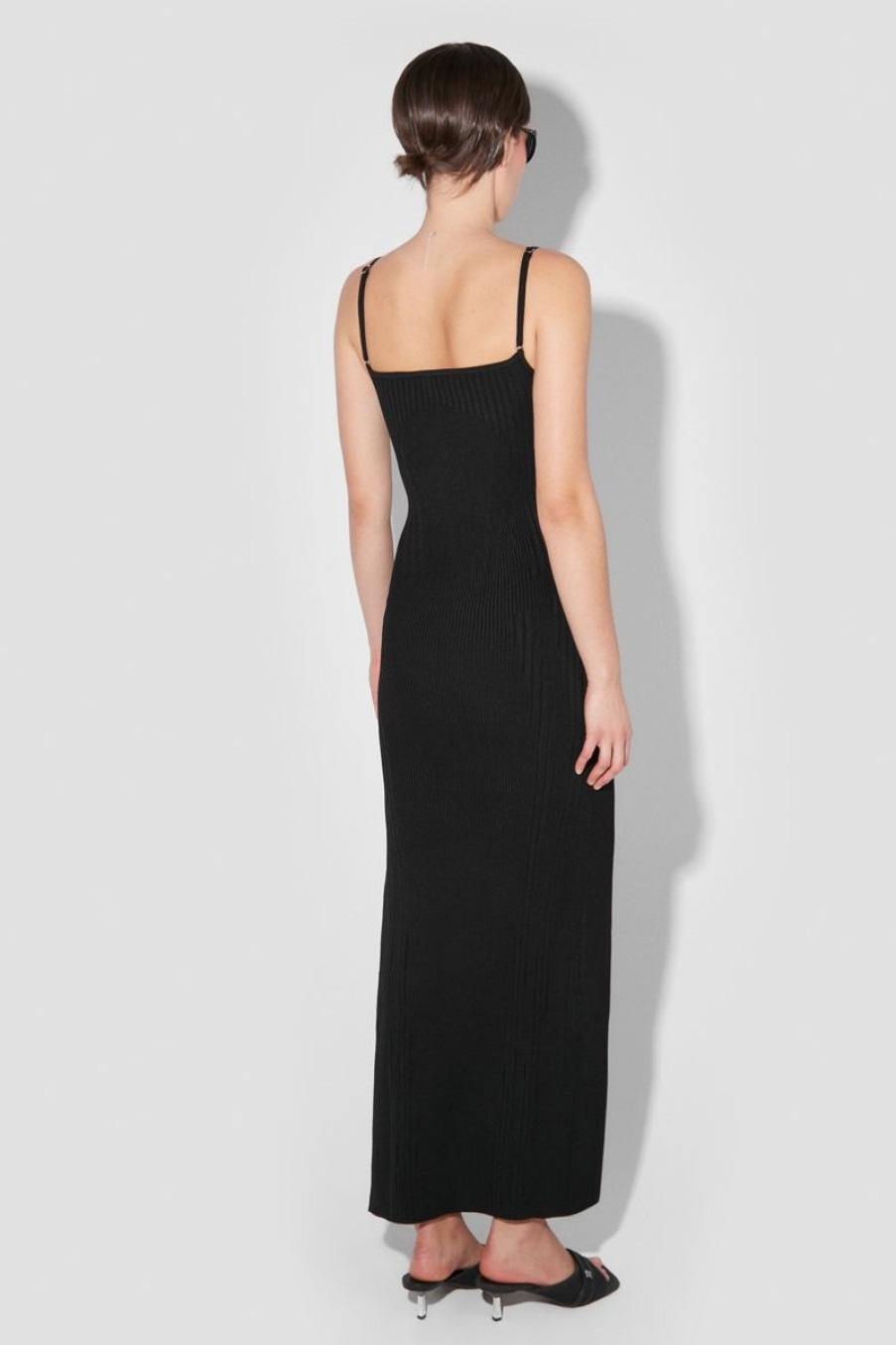 MISBHV Knitted Seamless Maxi Dress With Slit Black Clearance