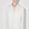 MISBHV Washed Linen Oversized Blazer Off White New