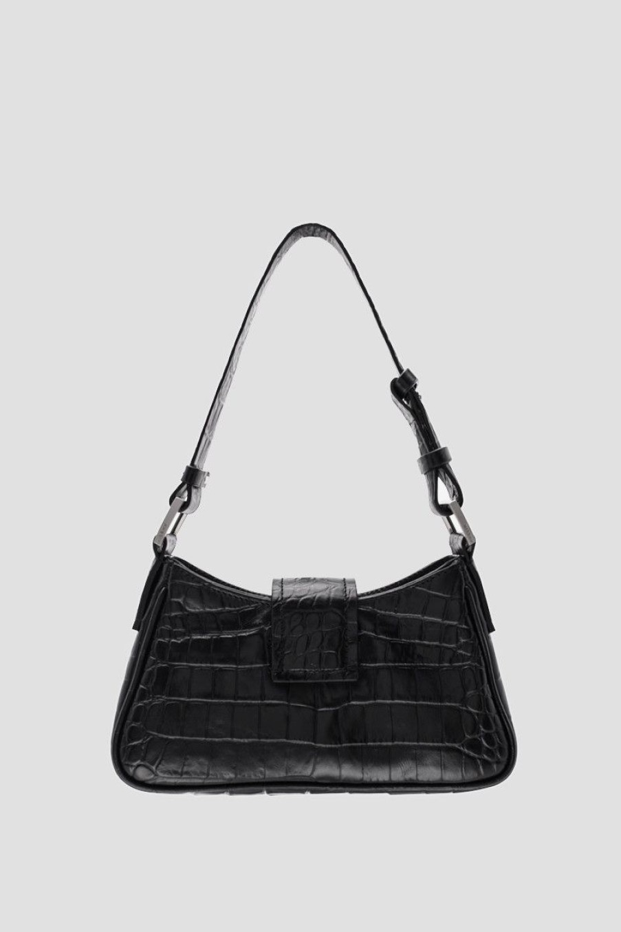 MISBHV Leather Shoulder Bag Small Croco Croco Black Online