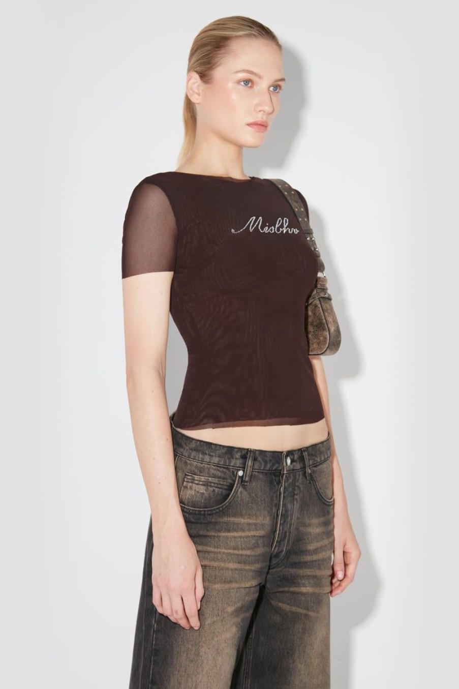 MISBHV Misbhv Crystal Baby T-Shirt Brown New