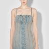 MISBHV Sunset Wash Lara Laced Denim Mini Dress Blue Wholesale