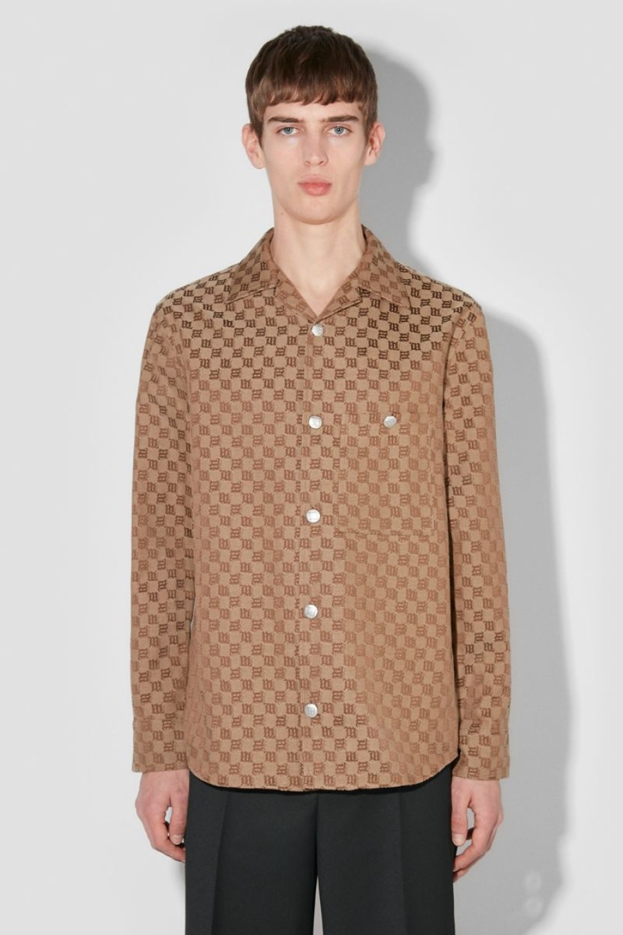 MISBHV Jacquard Canvas Monogram Shacket Brown Online