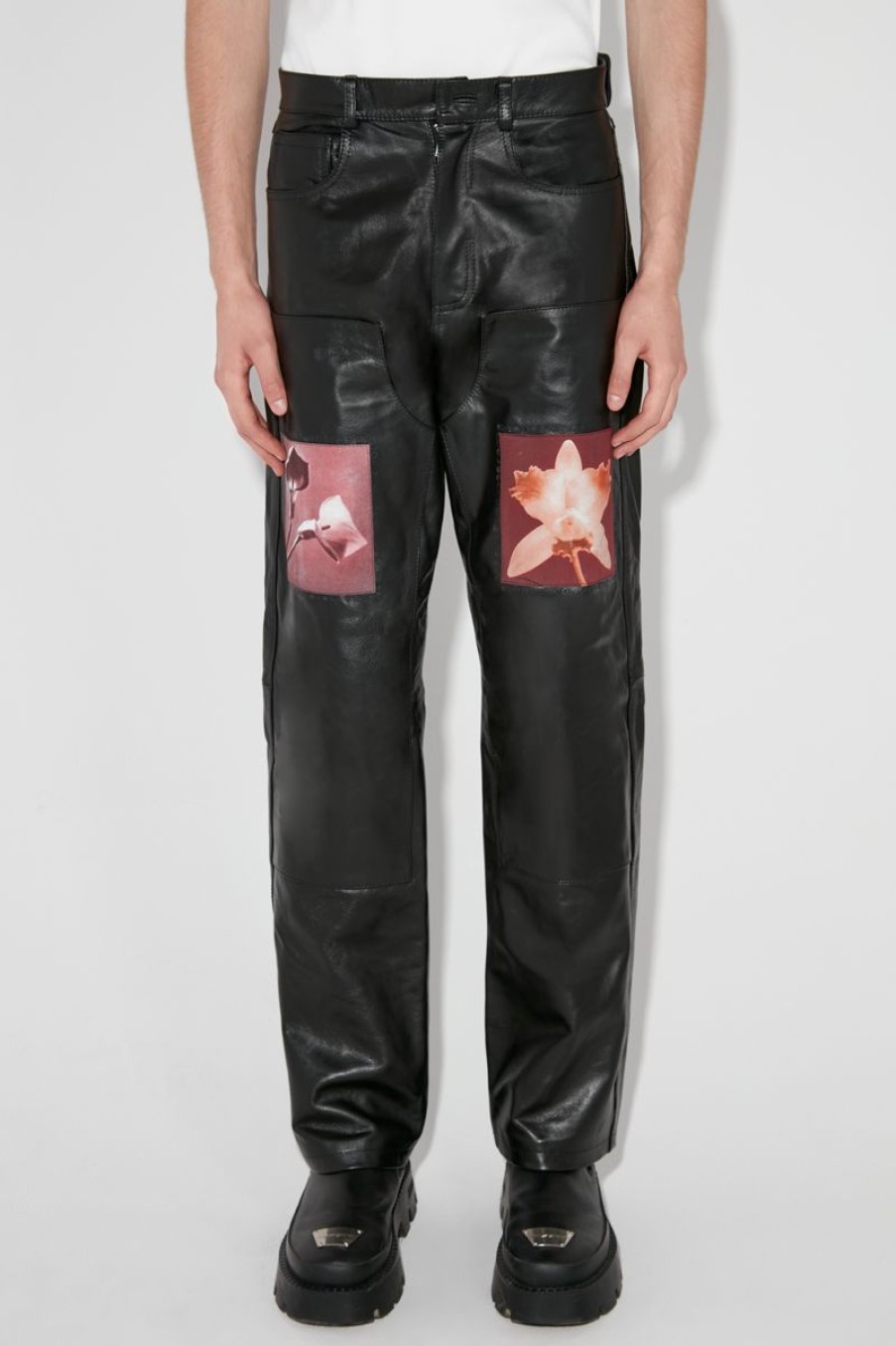 MISBHV Lily/Orchid /Robert Mapplethorpe Leather Trousers Black New