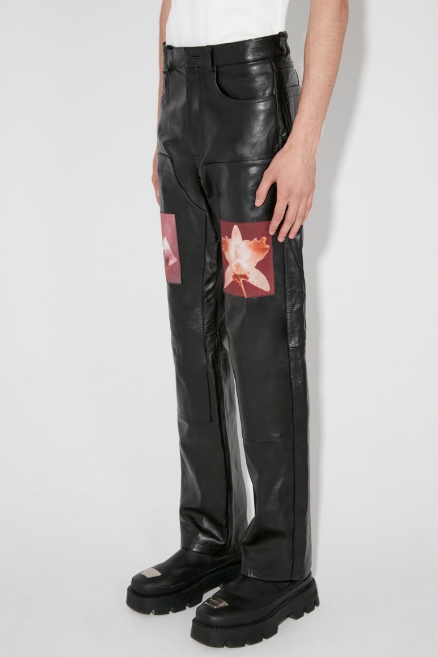 MISBHV Lily/Orchid /Robert Mapplethorpe Leather Trousers Black New