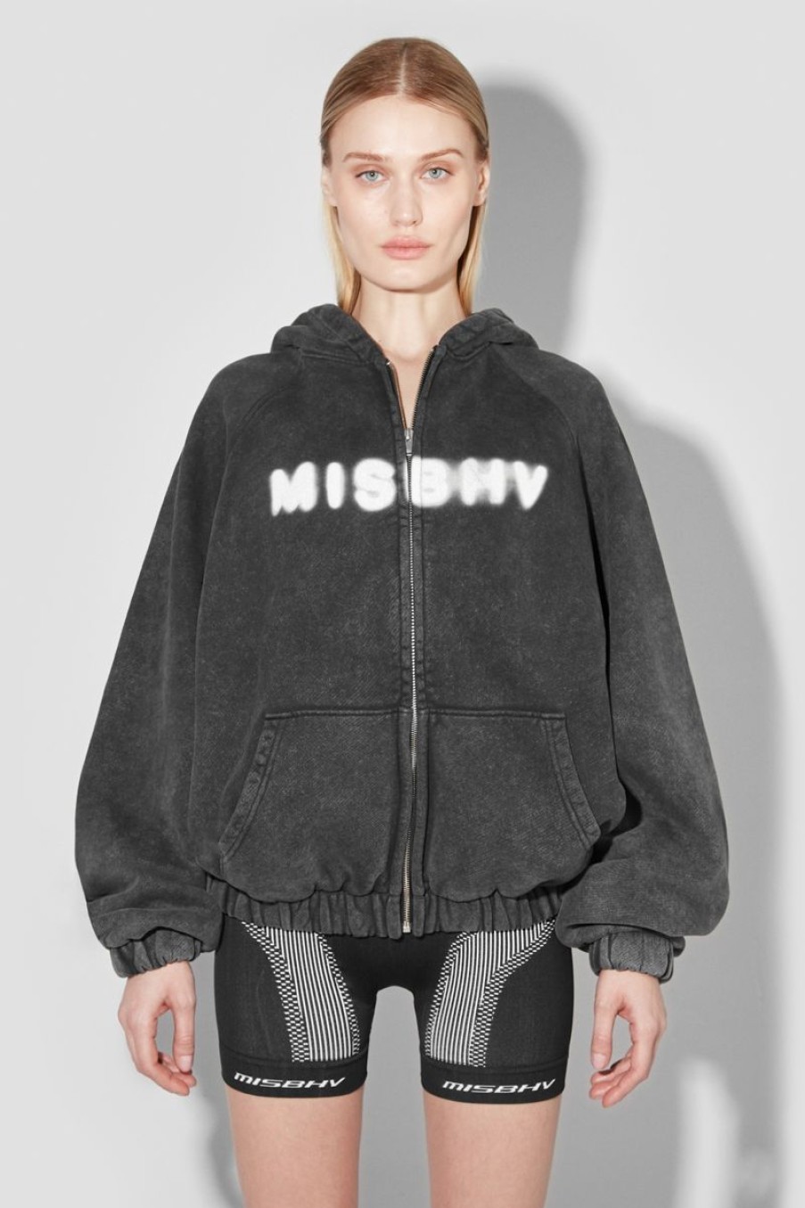 MISBHV Community Zipped Hoodie Washed Black Online