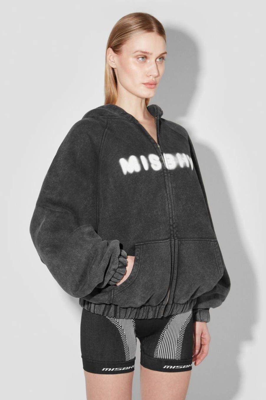 MISBHV Community Zipped Hoodie Washed Black Online