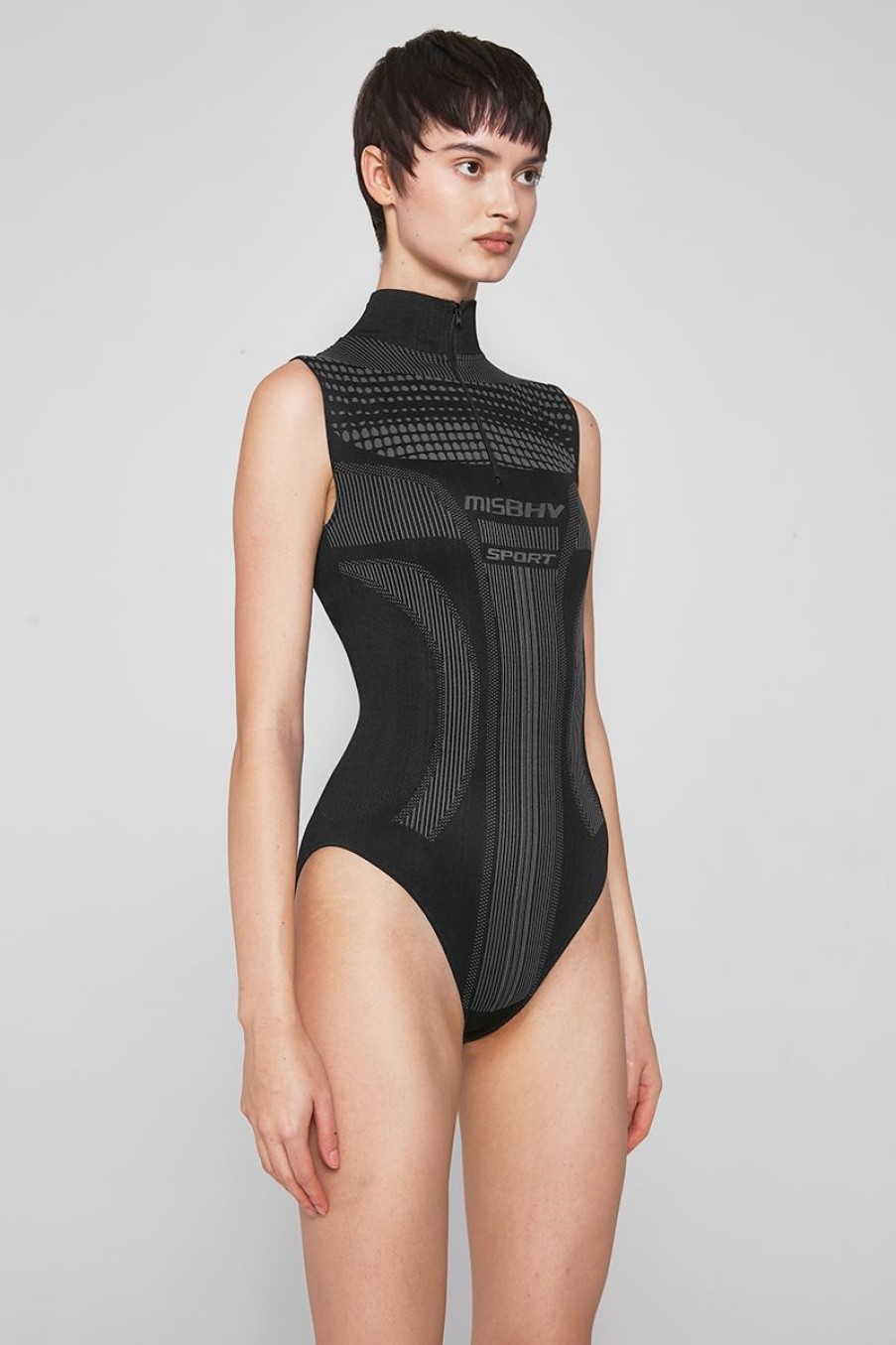 MISBHV Sport Europa Quarter-Zip Bodysuit Muted Black Online