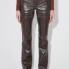 MISBHV Faux Leather Moto Trousers Brown New