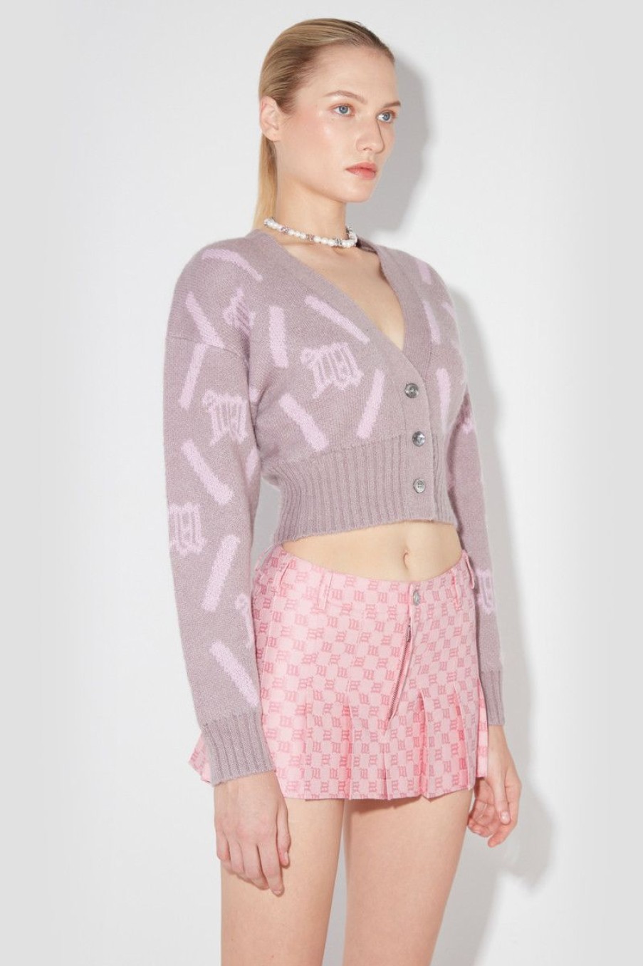 MISBHV M Argyle Knit Cardigan SmoOnline Pink Online