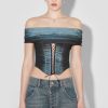 MISBHV Denim Poly Laced Off Shoulder Corset Mlc Best