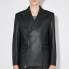 MISBHV Matte Faux Leather Double Breasted Blazer Black Hot