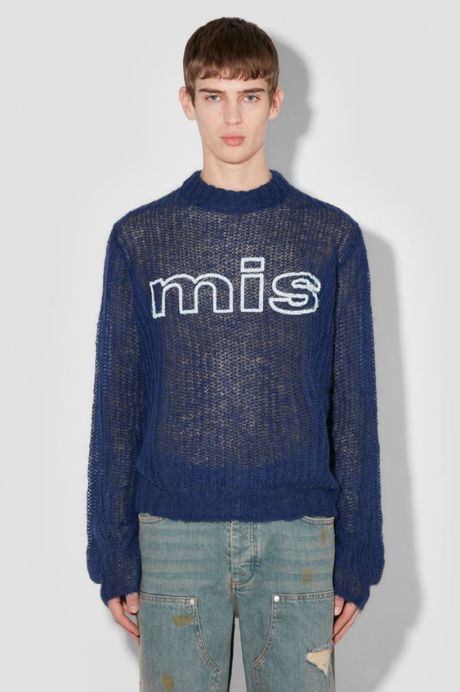 MISBHV Unbrushed Mohair Open Knit Navy Online