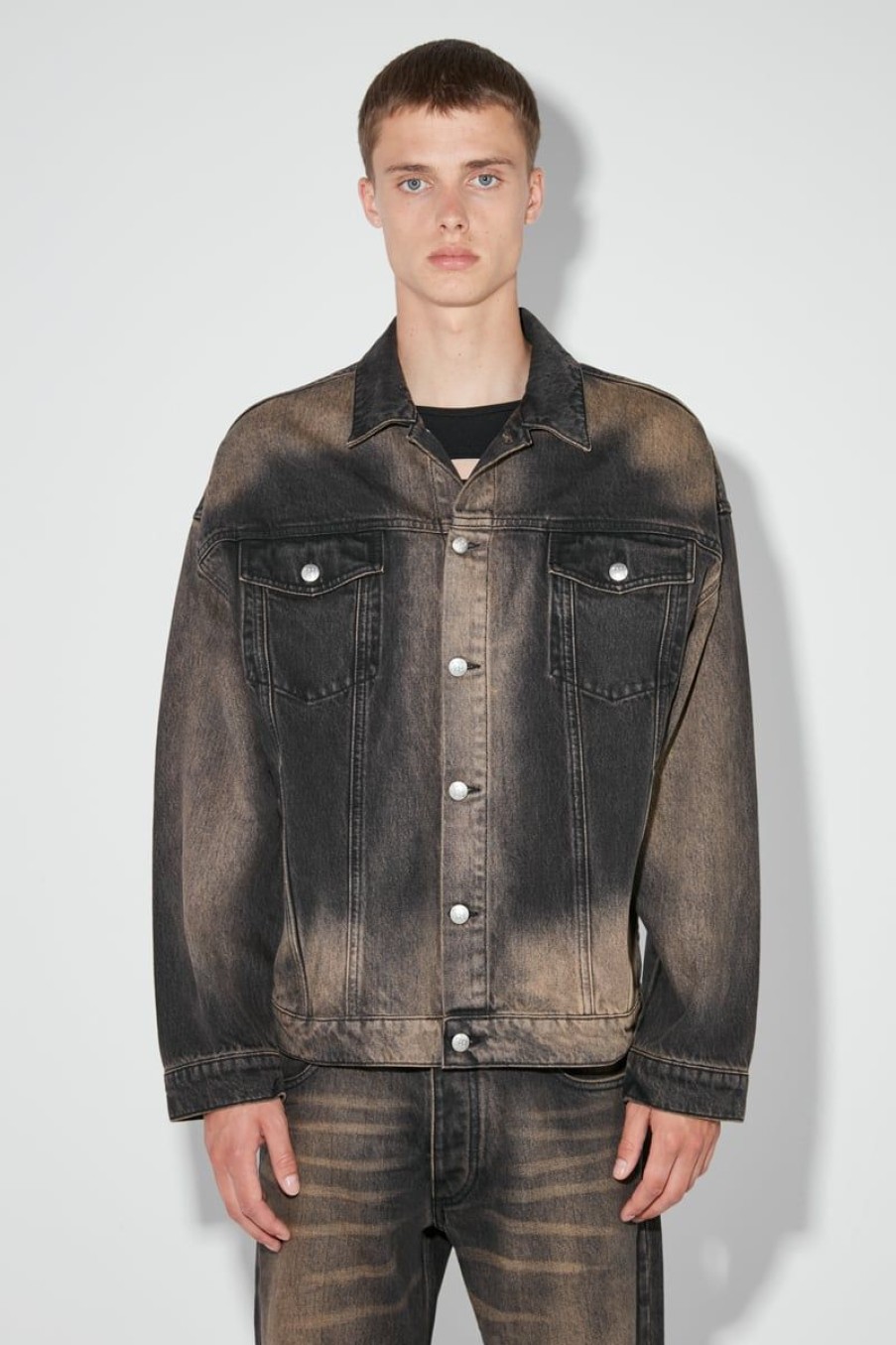 MISBHV 2000 Denim Trucker Jacket Black/Brown Clearance