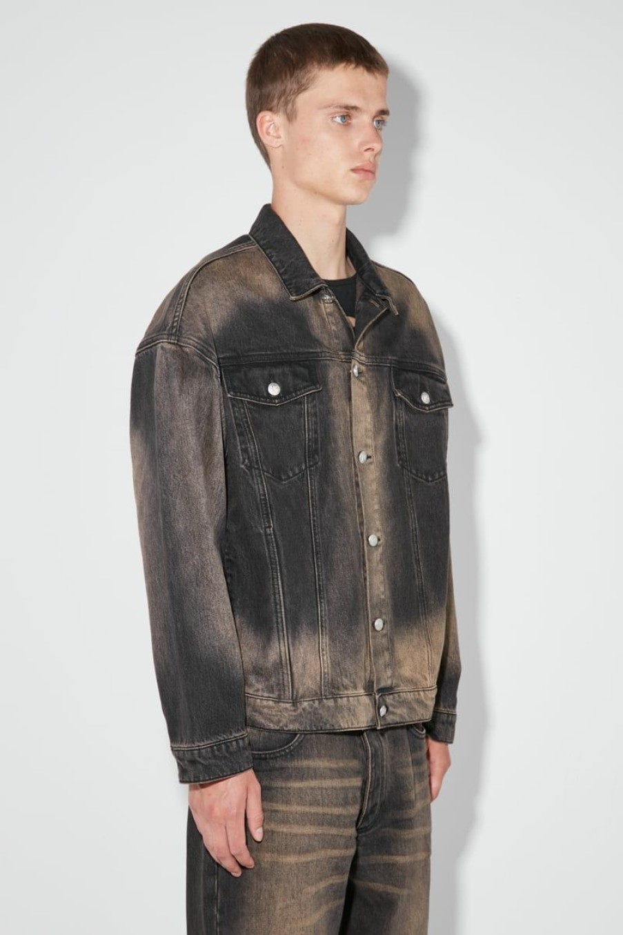 MISBHV 2000 Denim Trucker Jacket Black/Brown Clearance