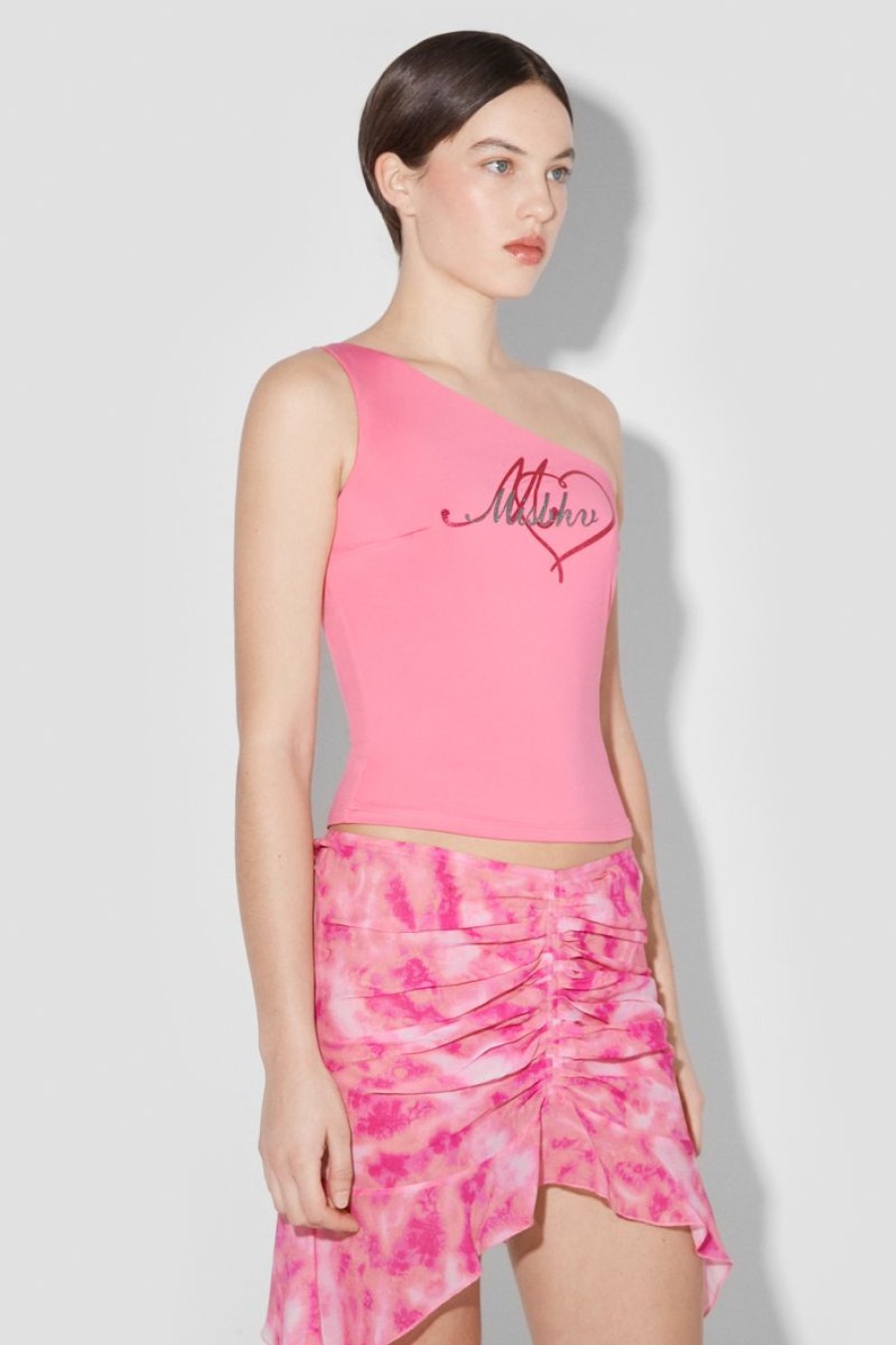 MISBHV Misbhv Heart One Shoulder Top Pink Online