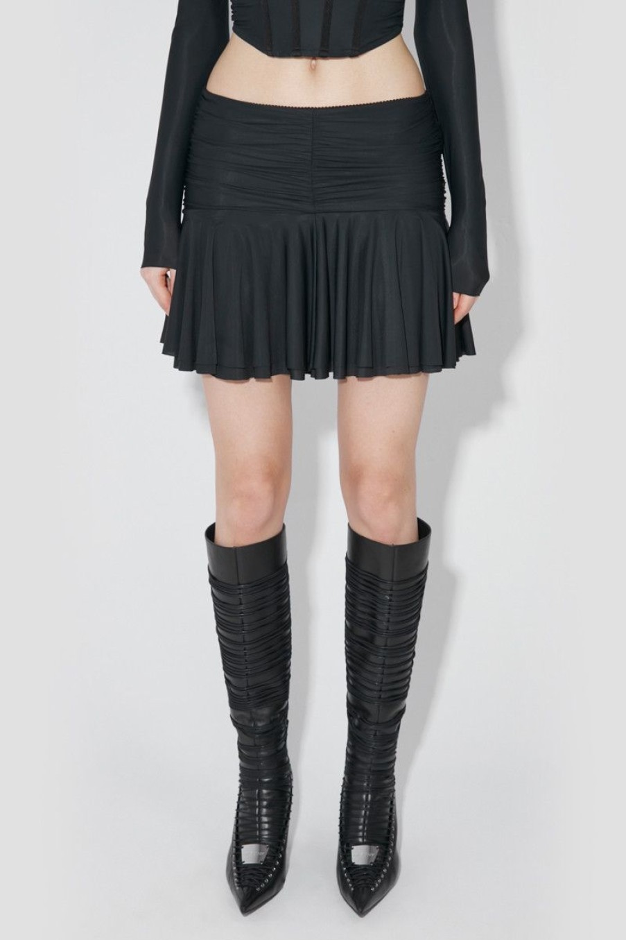 MISBHV Ruched Mini Skirt Black Wholesale