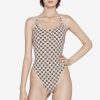 MISBHV Swim Signature Monogram One Piece Beige Wholesale