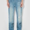 MISBHV Distressed Flared La Trousers Blue New