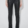 MISBHV Faded Faux Leather Ruched Trousers Black Clearance