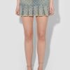 MISBHV Jacquard Denim Monogram Pleated Skirt Blue Hot