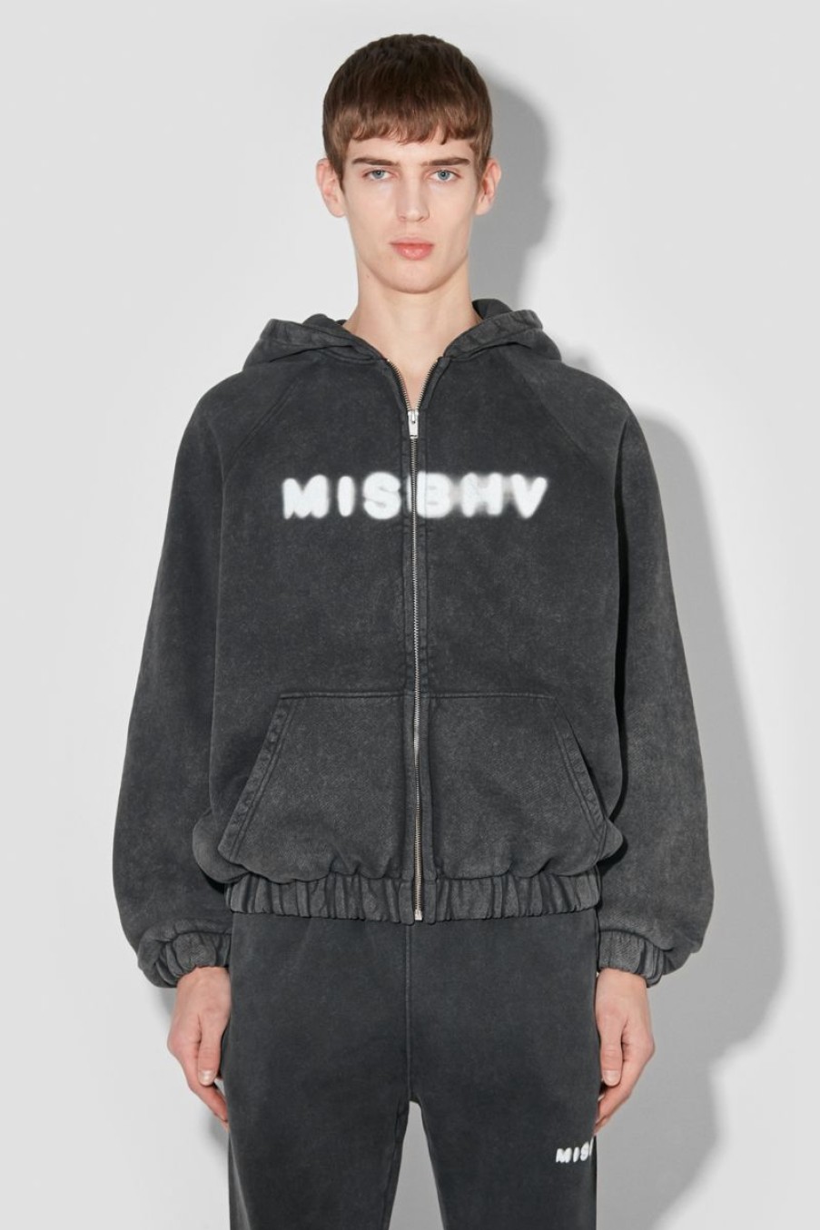 MISBHV Community Zipped Hoodie Washed Black Online