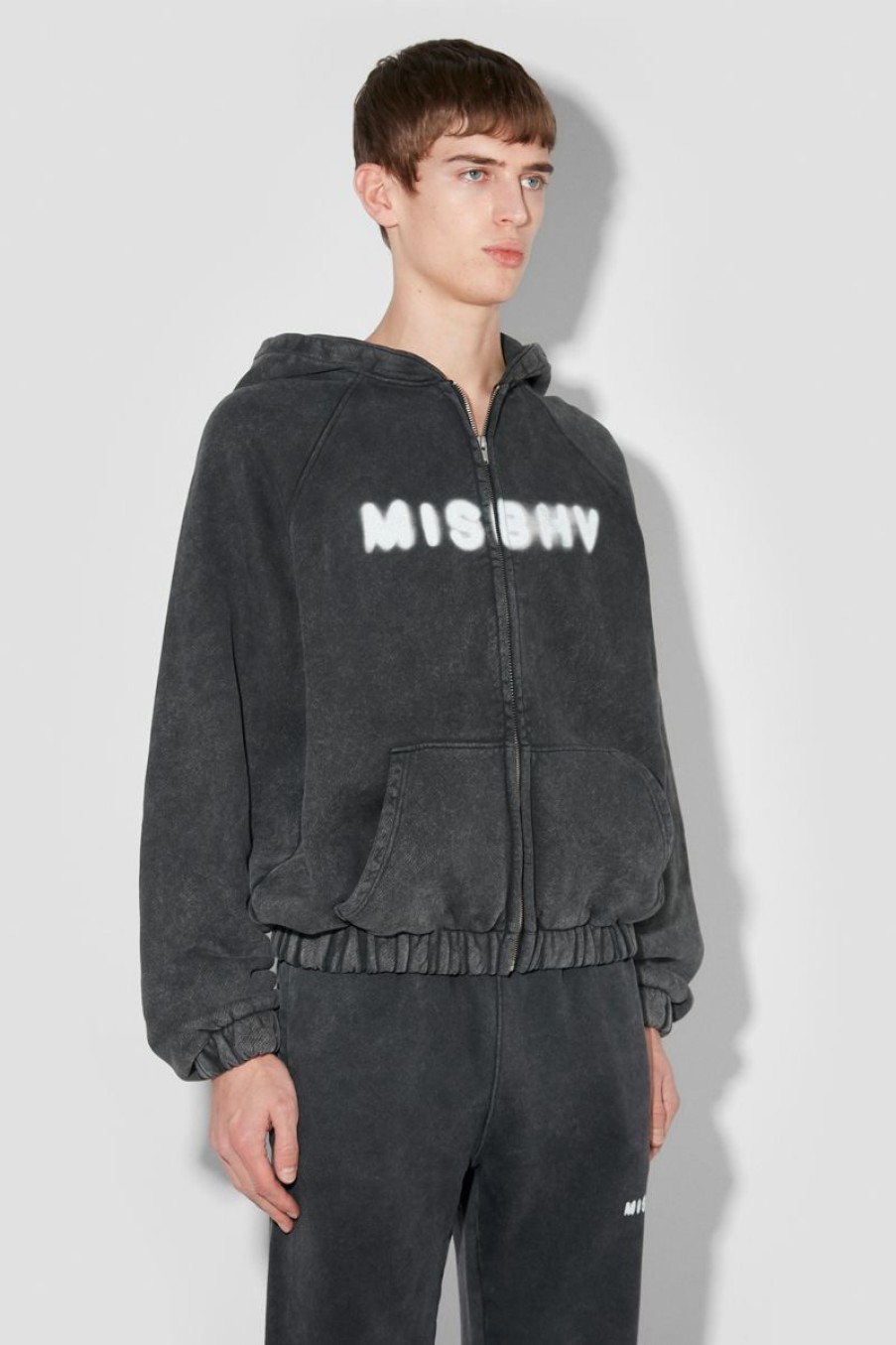 MISBHV Community Zipped Hoodie Washed Black Online