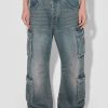 MISBHV Dirt Bath Cargo Denim Trousers Blue Wholesale