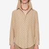 MISBHV Jordan Barrett Oversize Monogram Wool Shirt Beige Hot