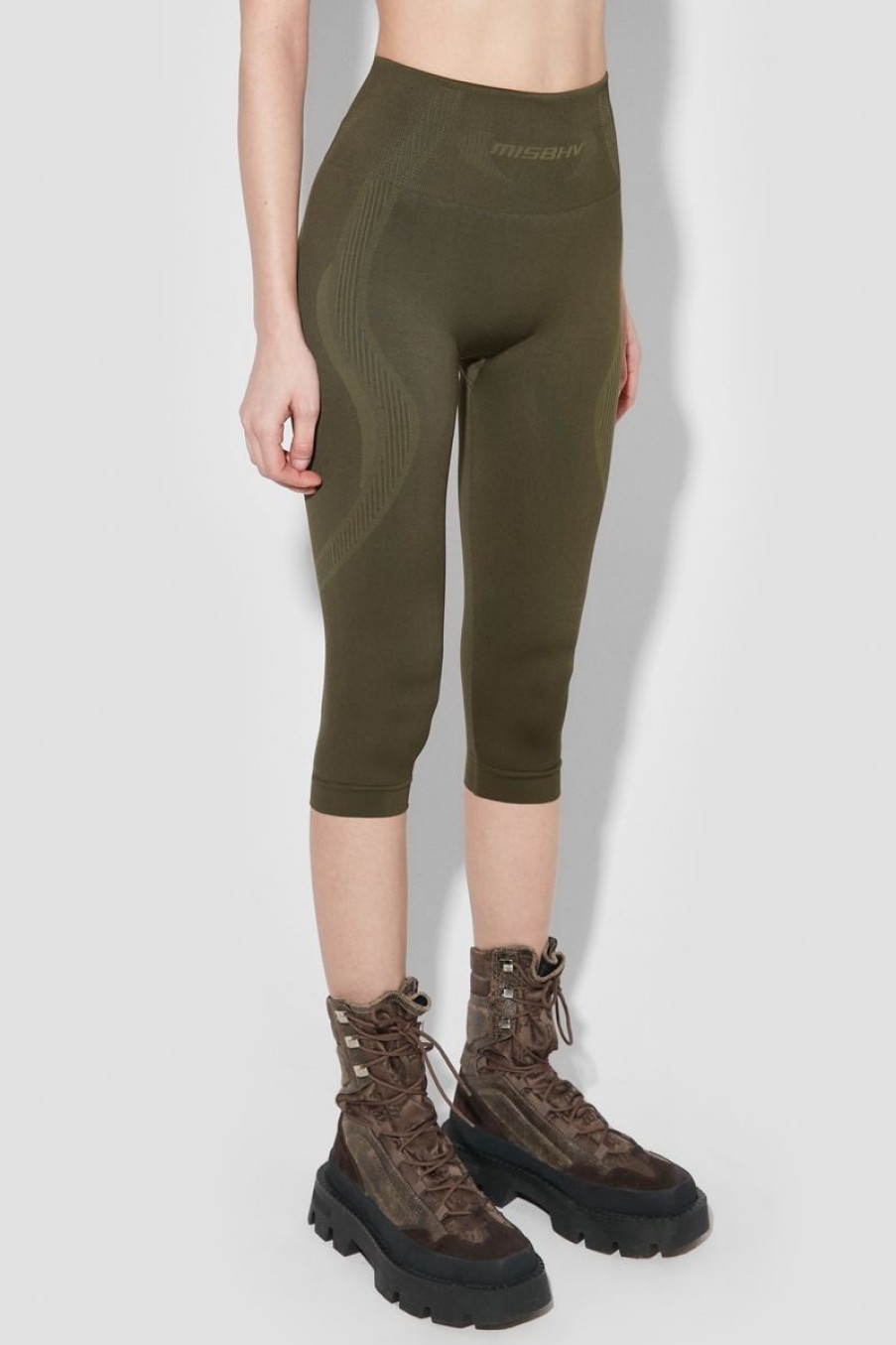 MISBHV Sport Capri Leggings Grunge Olive New