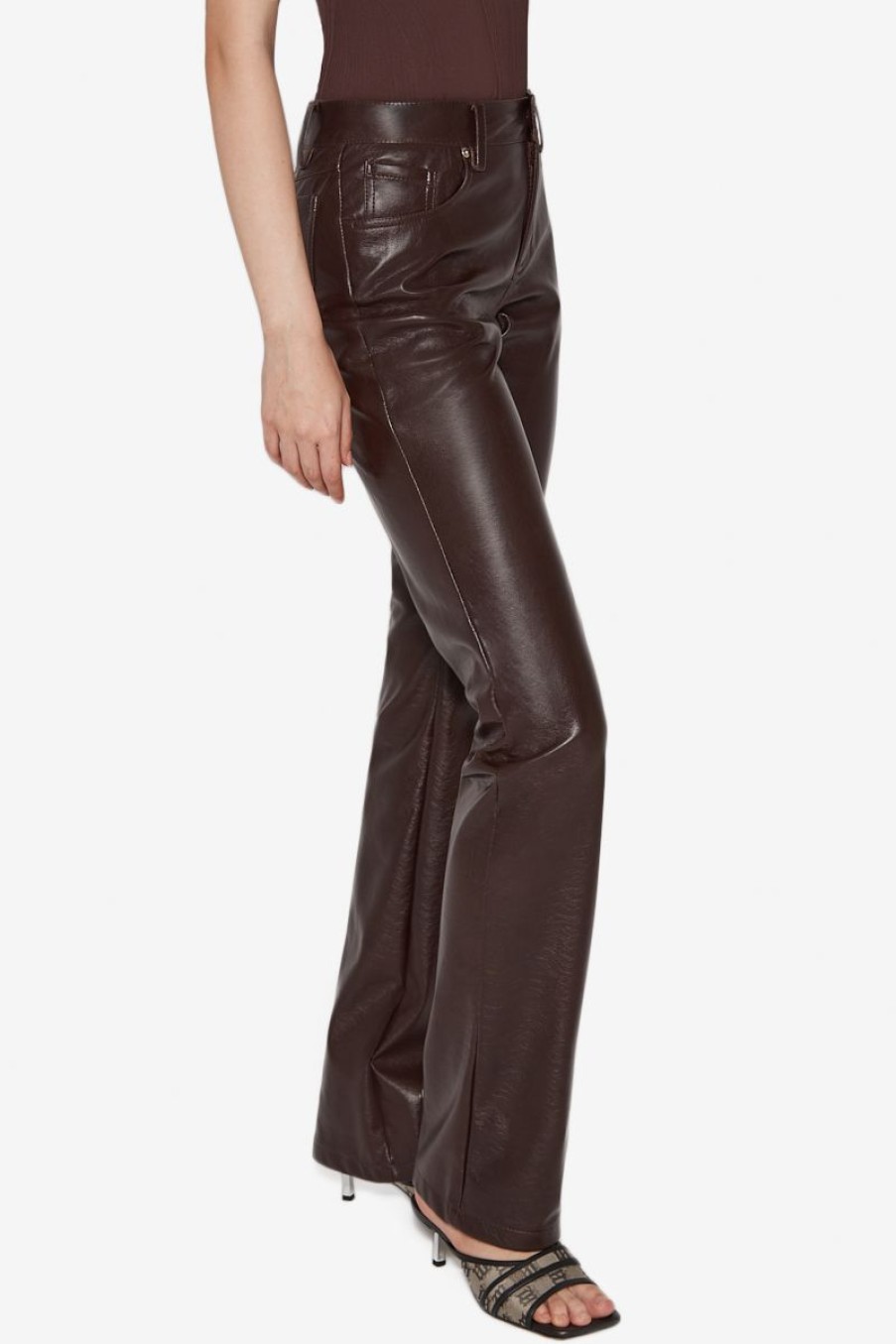 MISBHV Vegan Leather Trousers Brown Online