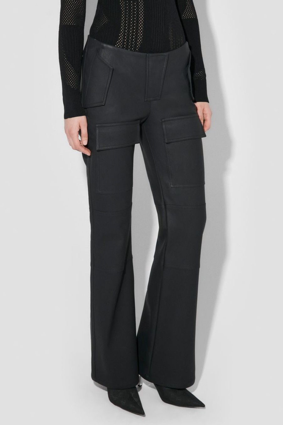 MISBHV Matte Faux Leather Moto Trousers Black Wholesale