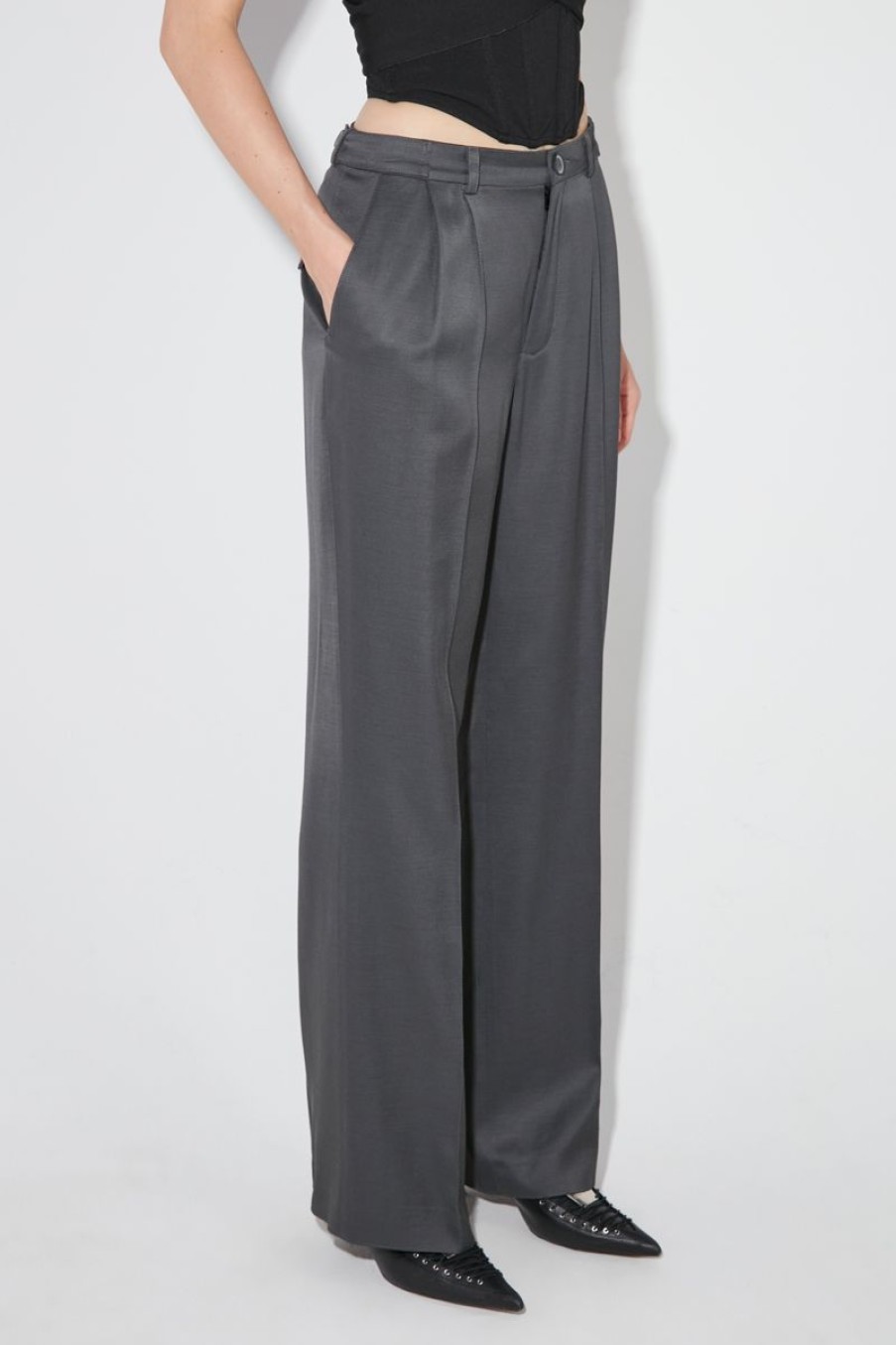 MISBHV Oversized Tailored Trousers Grey New