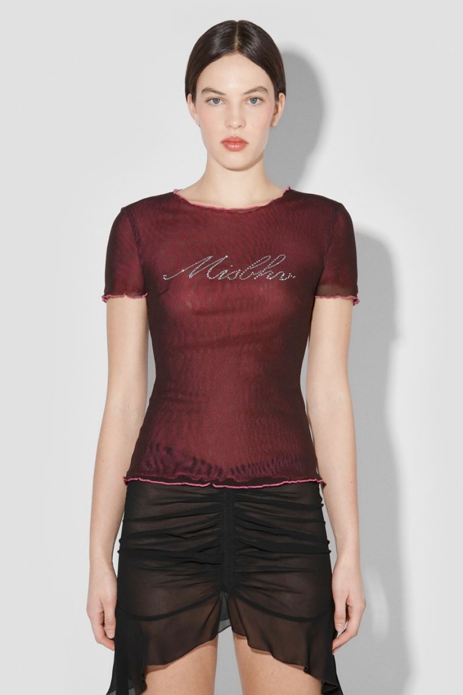 MISBHV Misbhv Crystal Double Layered T-Shirt / Brown/Pink Hot