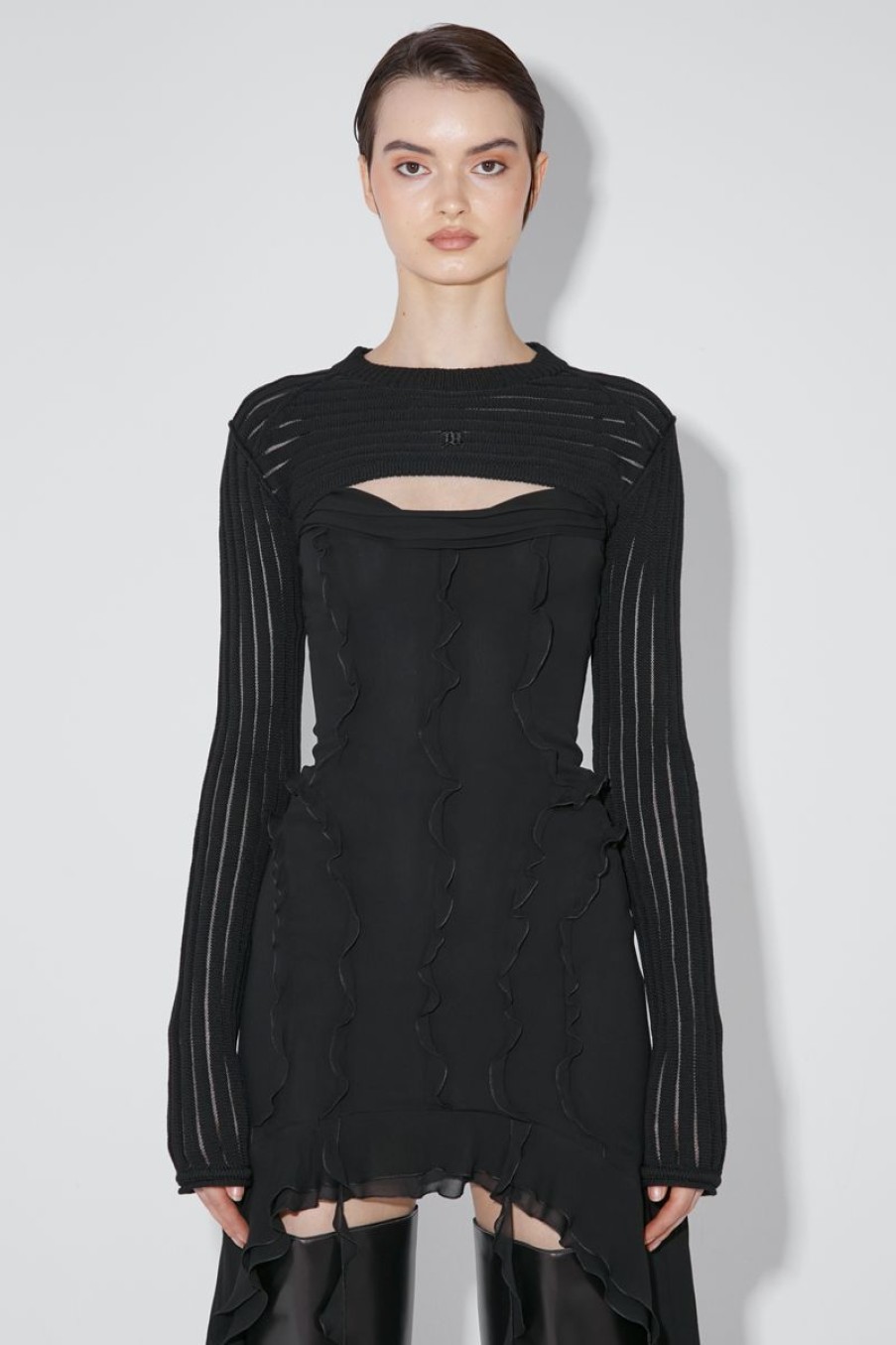 MISBHV Monofilament Pinstripe Shrug Black Hot