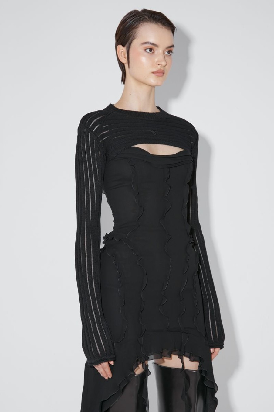 MISBHV Monofilament Pinstripe Shrug Black Hot