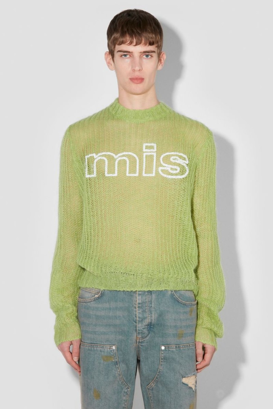 MISBHV Unbrushed Mohair Open Knit Lime Hot