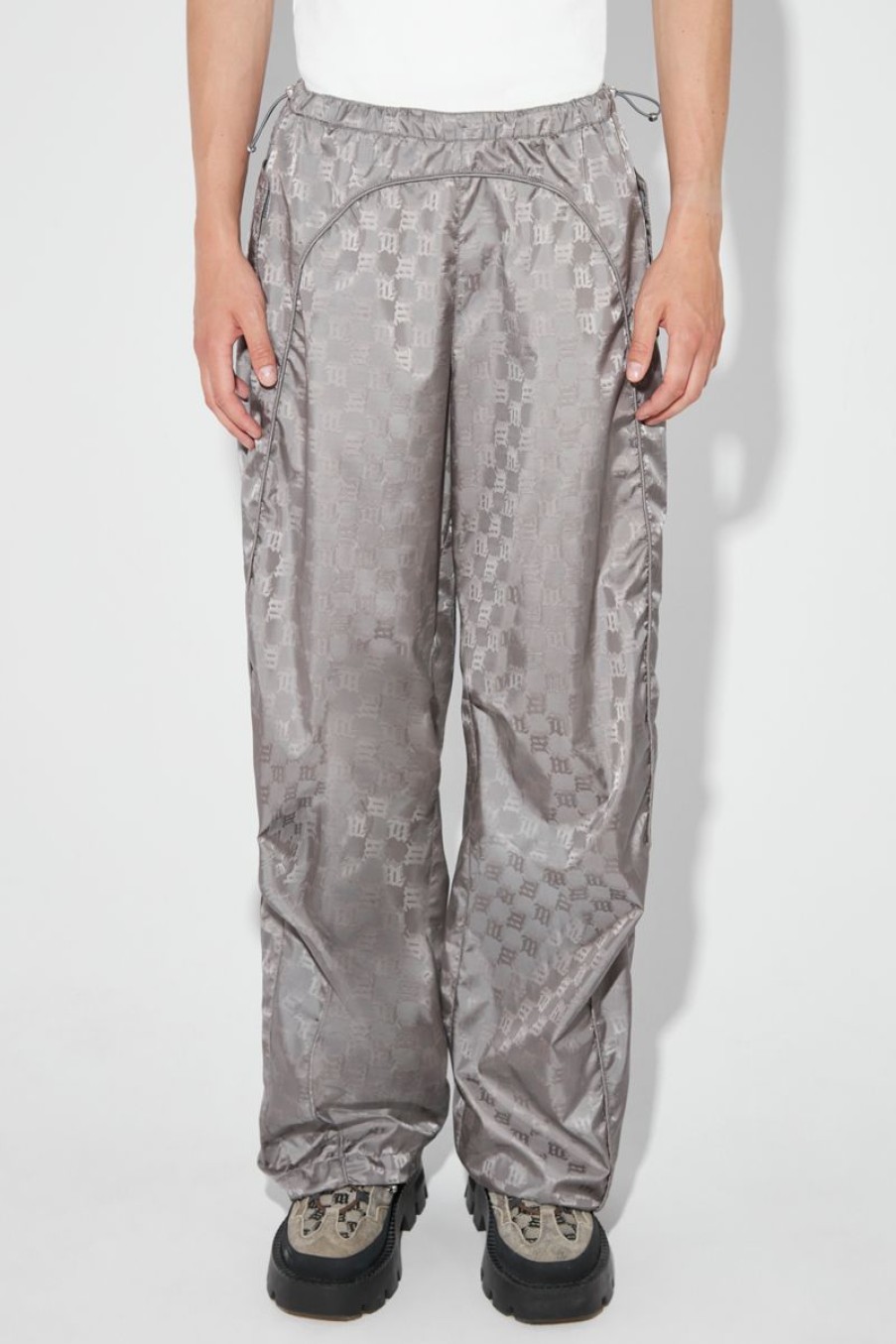 MISBHV Nylon Monogram Parachute Trousers Grey Wholesale