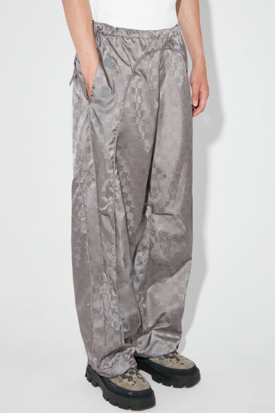 MISBHV Nylon Monogram Parachute Trousers Grey Wholesale