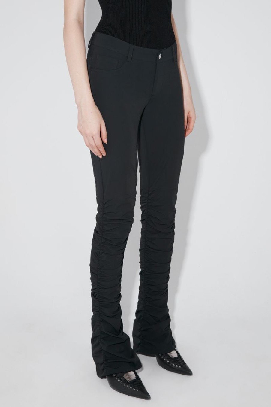 MISBHV Lara Ruched Elastic Trousers Black Best